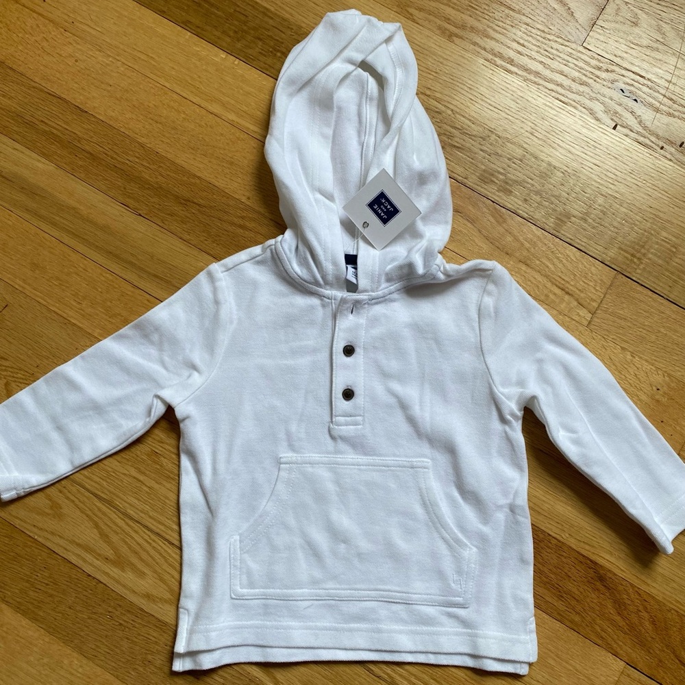 NWT: Janie and Jack white pullover with hood